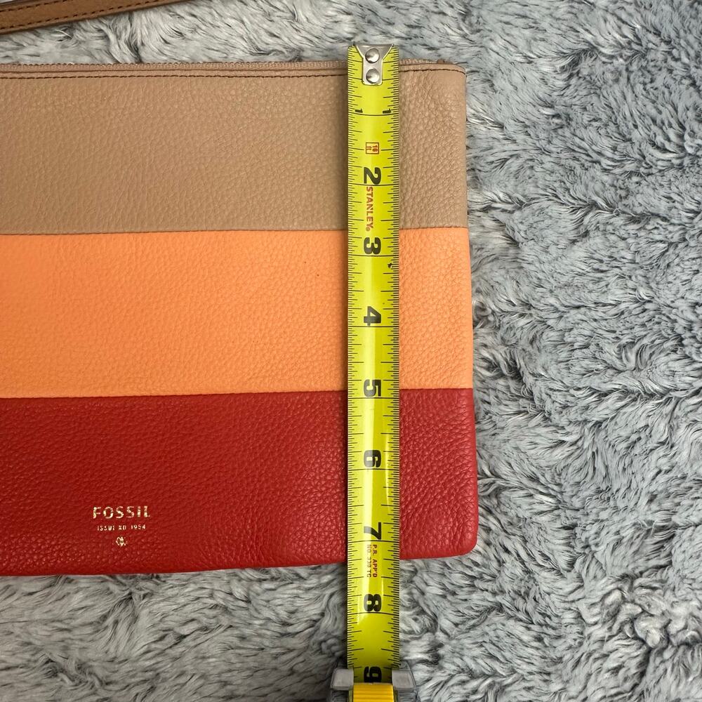 Fossil Large Multicolor Wristlet Striped Tan Oran… - image 8